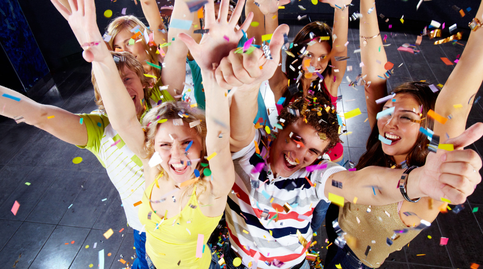 ChiefHospitality Insight The Secret Sauce of Corporate Hospitaly, happy employees with hands in the air and confetti